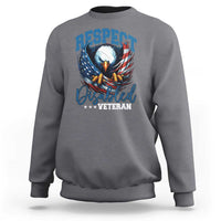 Respect Disabled Veteran Sweatshirt Military Soldier American Flag Bald Eagle - Wonder Print Shop