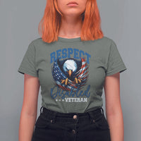 Respect Disabled Veteran T Shirt For Women Military Soldier American Flag Bald Eagle - Wonder Print Shop