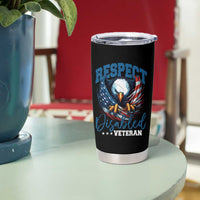 Respect Disabled Veteran Tumbler Cup Military Soldier American Flag Bald Eagle - Wonder Print Shop