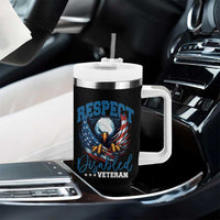 Respect Disabled Veteran Tumbler With Handle Military Soldier American Flag Bald Eagle - Wonder Print Shop