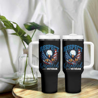 Respect Disabled Veteran Tumbler With Handle Military Soldier American Flag Bald Eagle - Wonder Print Shop