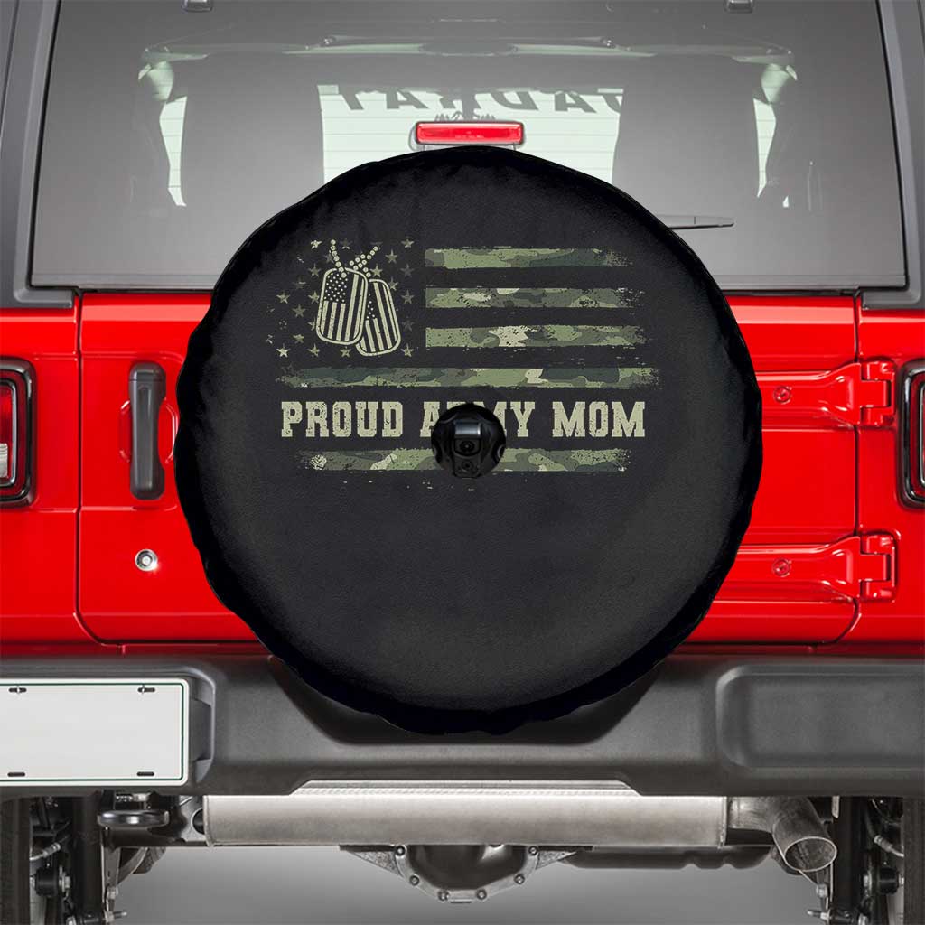Proud Army Mom Spare Tire Cover Vintage Camo American Flag Veteran Mother's Day - Wonder Print Shop