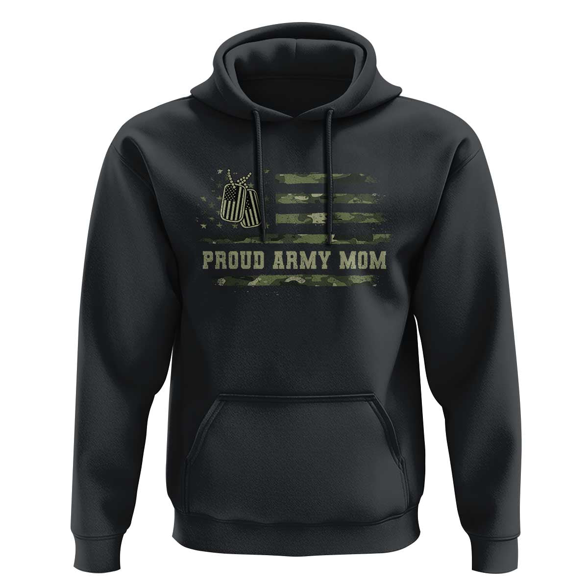 Proud Army Mom Hoodie Vintage Camo American Flag Veteran Mother's Day - Wonder Print Shop