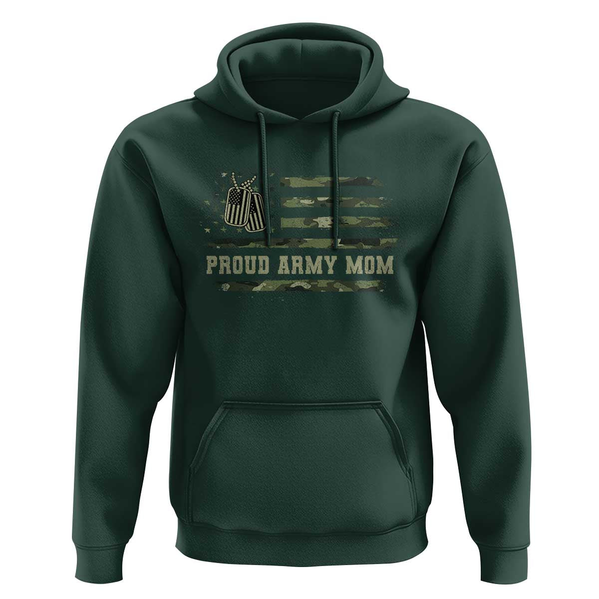 Proud Army Mom Hoodie Vintage Camo American Flag Veteran Mother's Day - Wonder Print Shop