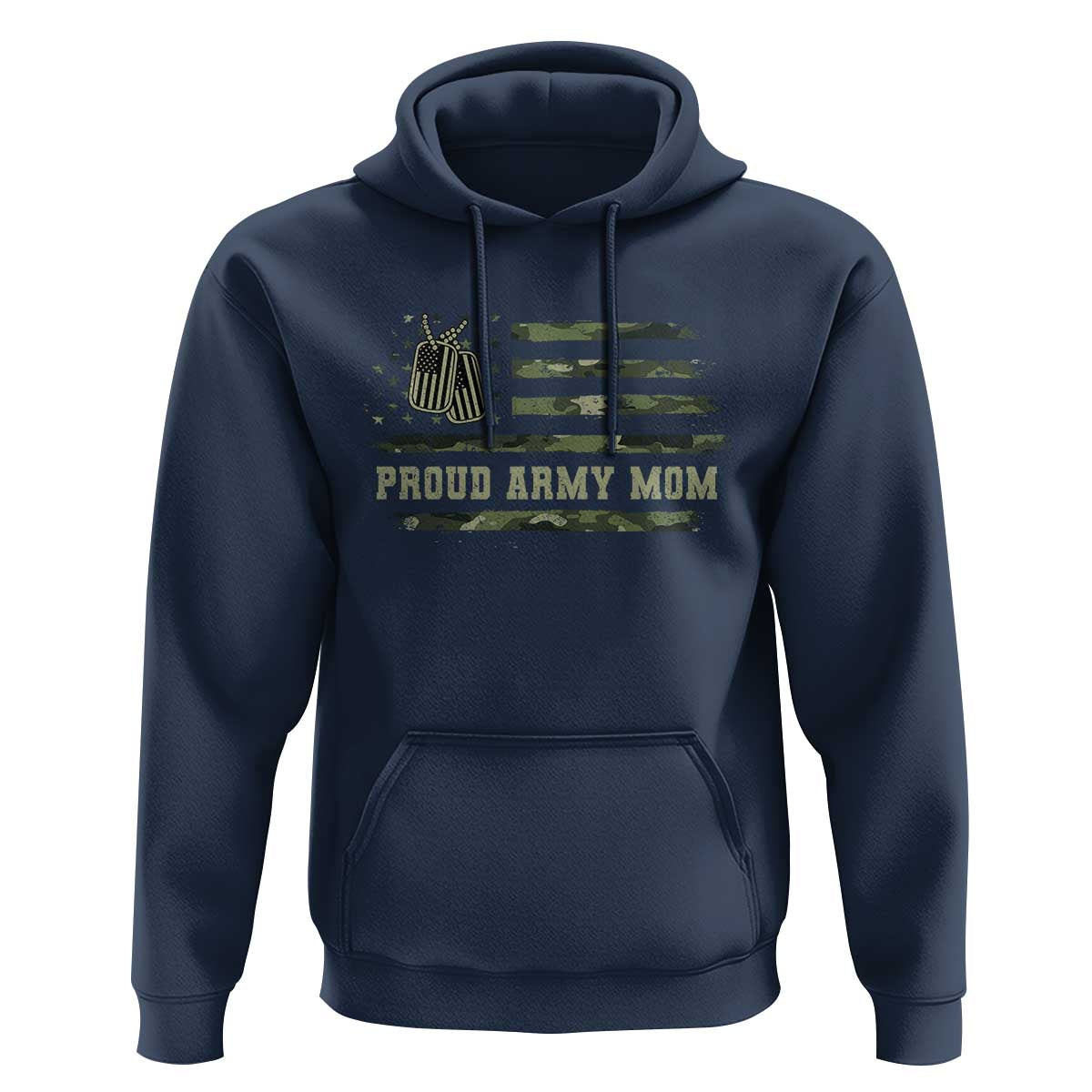 Proud Army Mom Hoodie Vintage Camo American Flag Veteran Mother's Day - Wonder Print Shop