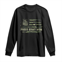 Proud Army Mom Long Sleeve Shirt Vintage Camo American Flag Veteran Mother's Day - Wonder Print Shop