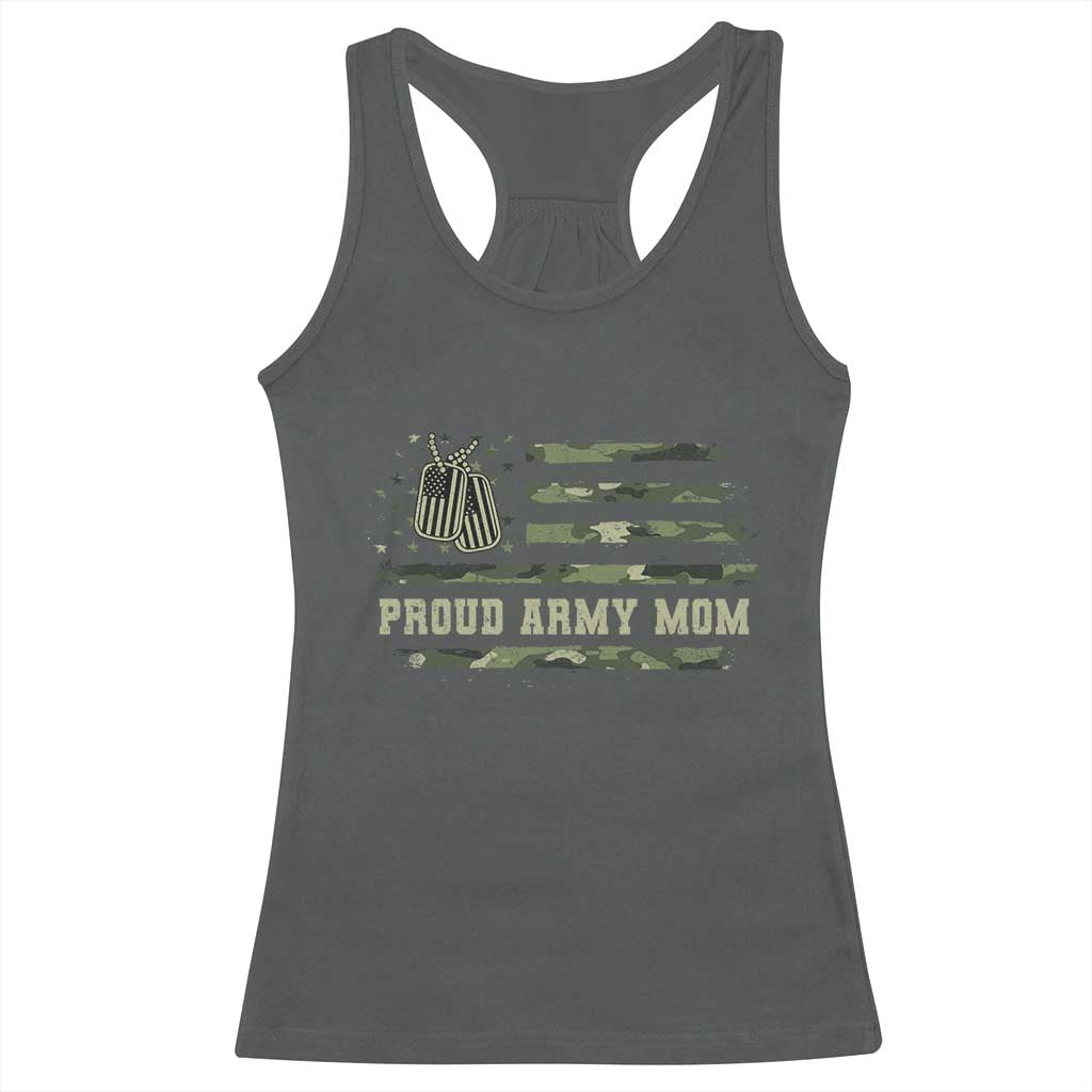Proud Army Mom Racerback Tank Top Vintage Camo American Flag Veteran Mother's Day - Wonder Print Shop