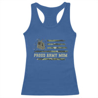 Proud Army Mom Racerback Tank Top Vintage Camo American Flag Veteran Mother's Day - Wonder Print Shop