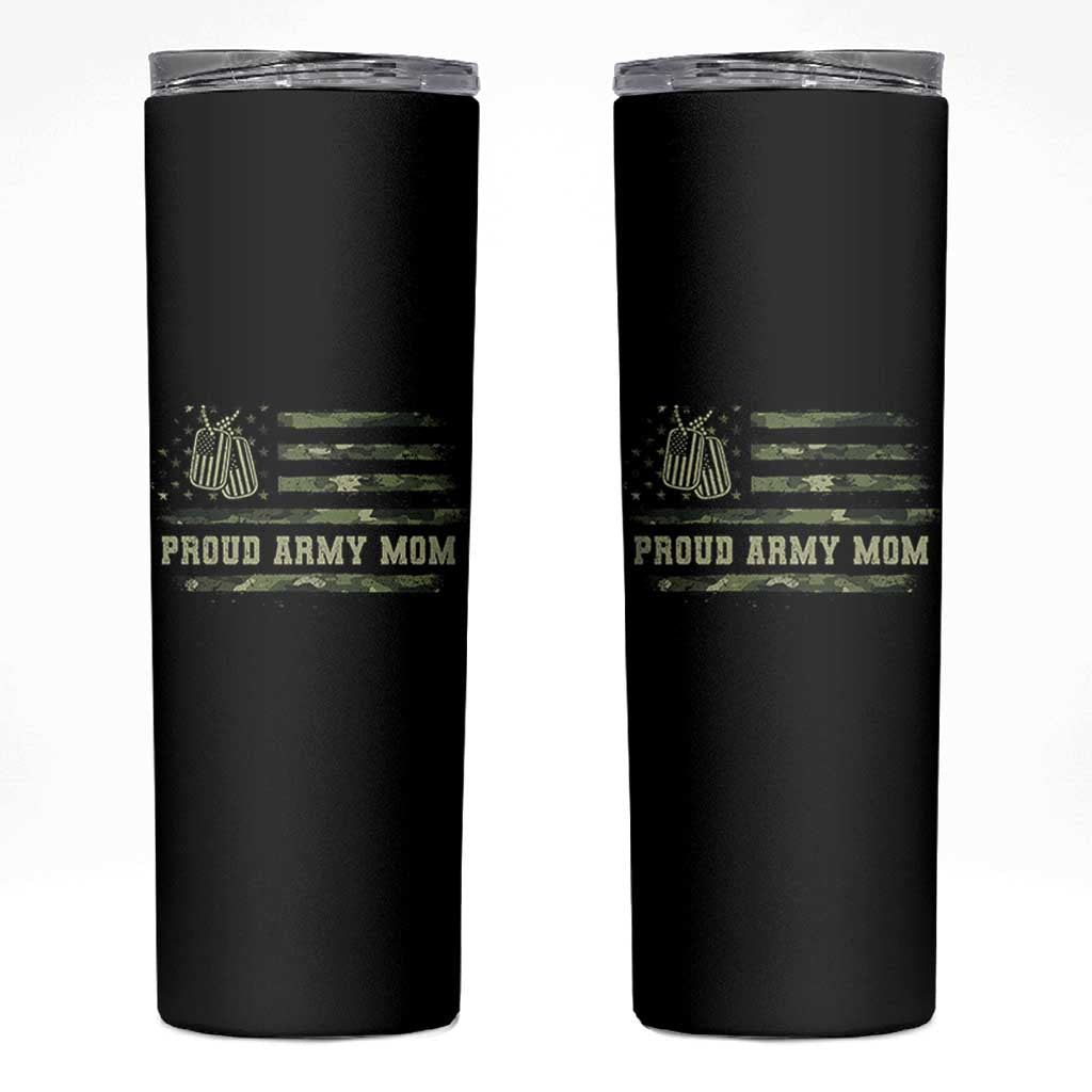 Proud Army Mom Skinny Tumbler Vintage Camo American Flag Veteran Mother's Day - Wonder Print Shop