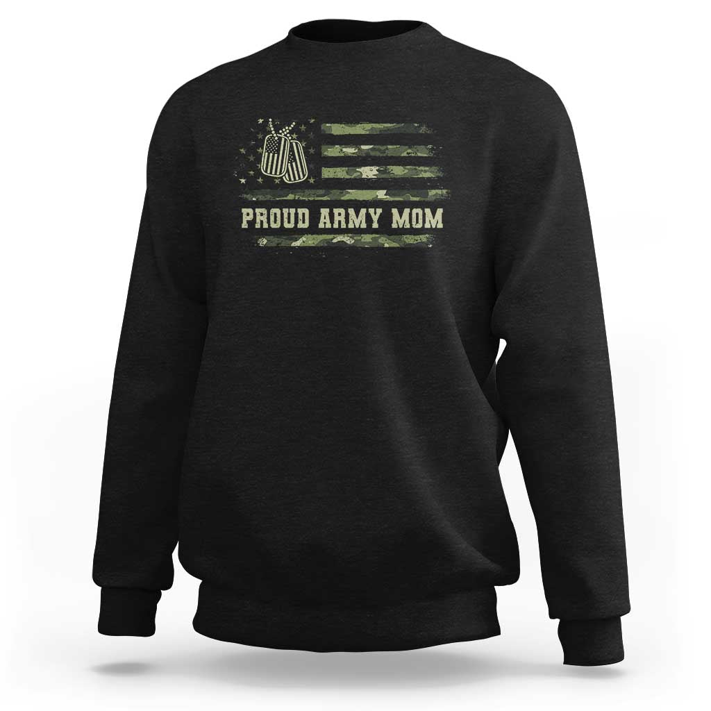 Proud Army Mom Sweatshirt Vintage Camo American Flag Veteran Mother's Day - Wonder Print Shop