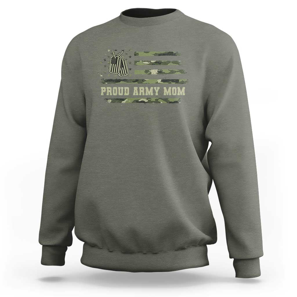 Proud Army Mom Sweatshirt Vintage Camo American Flag Veteran Mother's Day - Wonder Print Shop
