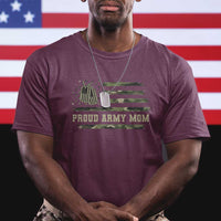 Proud Army Mom T Shirt Vintage Camo American Flag Veteran Mother's Day - Wonder Print Shop
