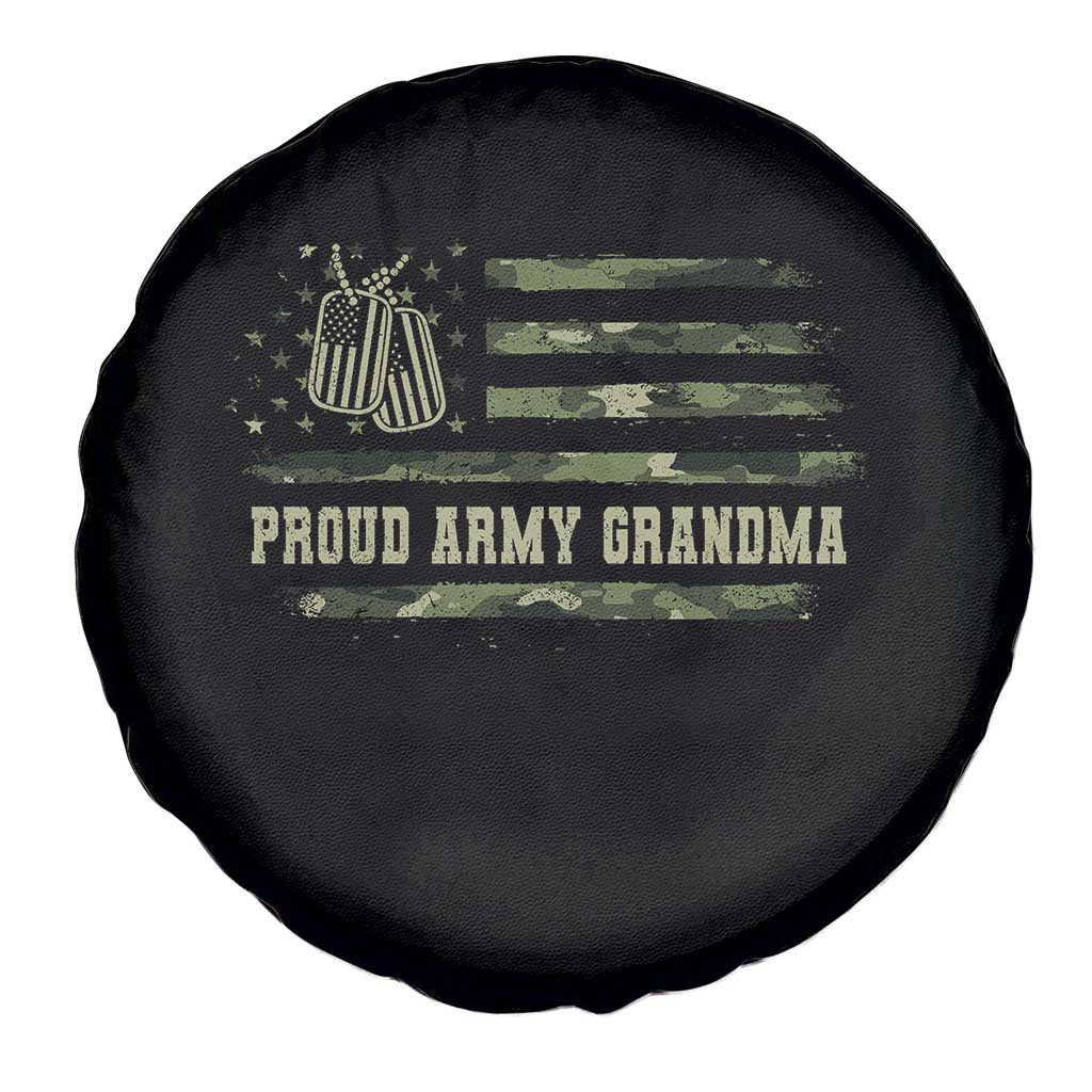 Proud Army Grandma Spare Tire Cover Vintage Camo American Flag Veteran - Wonder Print Shop