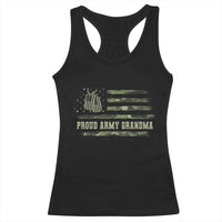 Proud Army Grandma Racerback Tank Top Vintage Camo American Flag Veteran - Wonder Print Shop