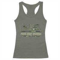Proud Army Grandma Racerback Tank Top Vintage Camo American Flag Veteran - Wonder Print Shop
