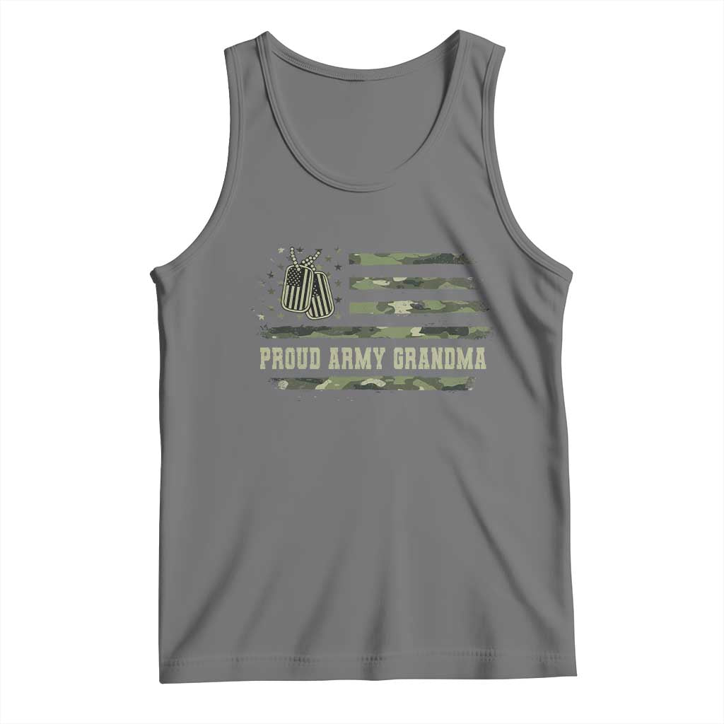 Proud Army Grandma Tank Top Vintage Camo American Flag Veteran - Wonder Print Shop