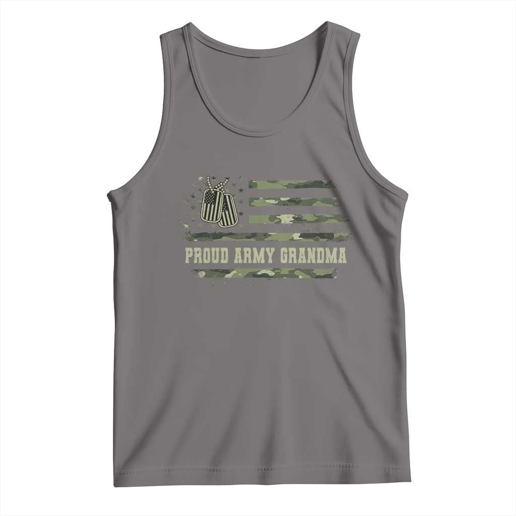 Proud Army Grandma Tank Top Vintage Camo American Flag Veteran - Wonder Print Shop