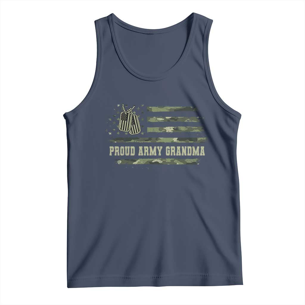 Proud Army Grandma Tank Top Vintage Camo American Flag Veteran - Wonder Print Shop