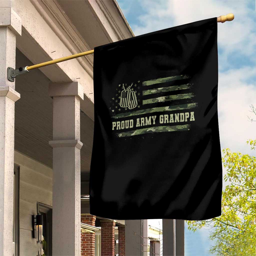 Proud Army Grandpa Garden Flag Vintage Camo American Flag Veteran - Wonder Print Shop