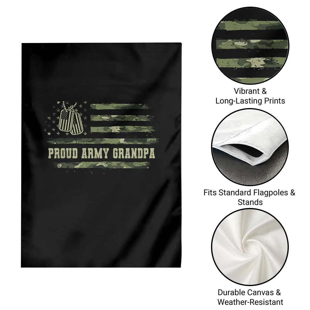 Proud Army Grandpa Garden Flag Vintage Camo American Flag Veteran - Wonder Print Shop