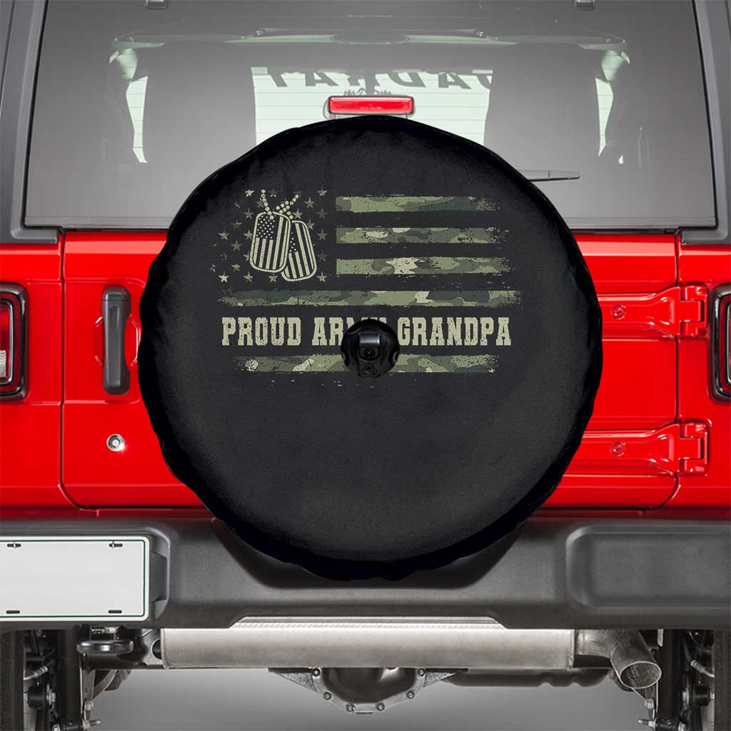 Proud Army Grandpa Spare Tire Cover Vintage Camo American Flag Veteran - Wonder Print Shop