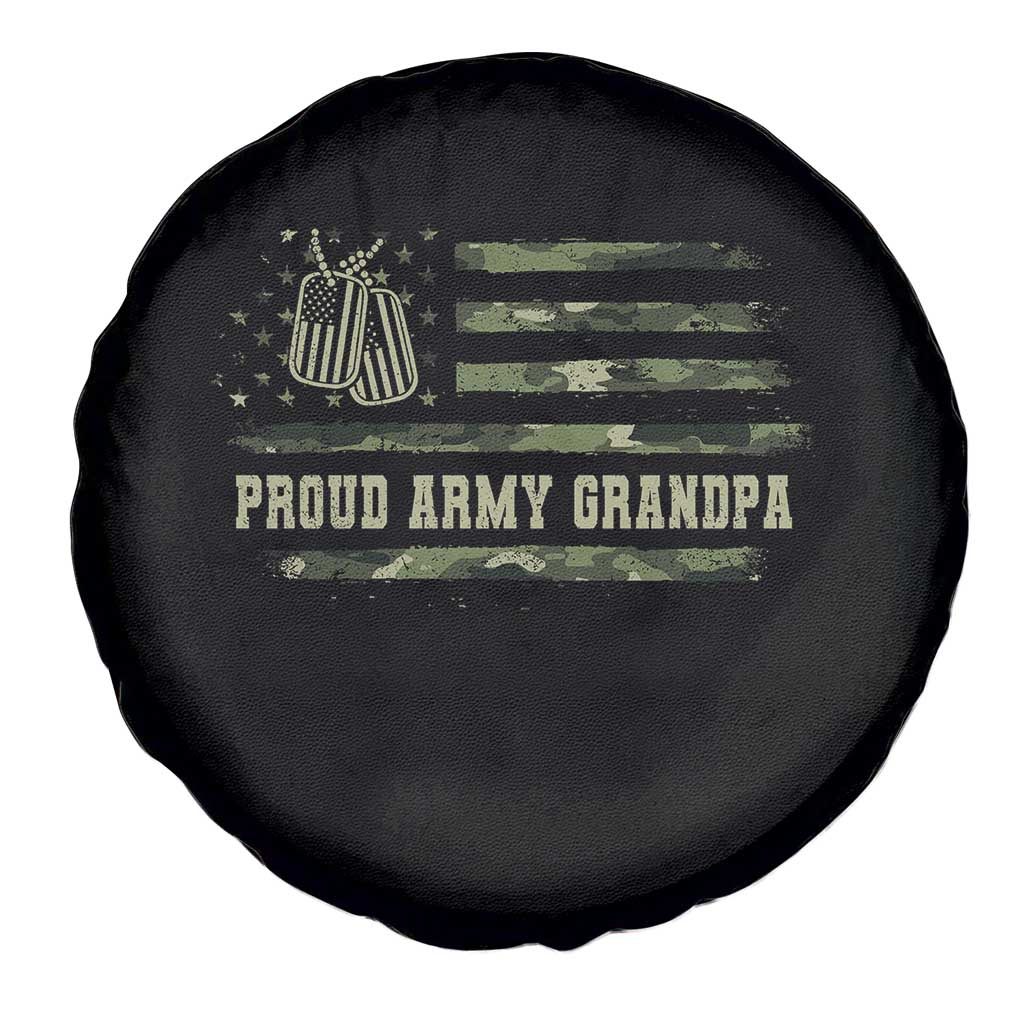 Proud Army Grandpa Spare Tire Cover Vintage Camo American Flag Veteran - Wonder Print Shop