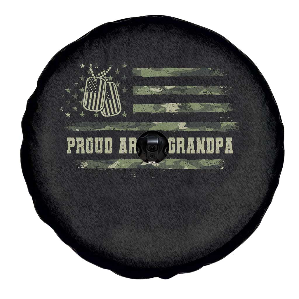 Proud Army Grandpa Spare Tire Cover Vintage Camo American Flag Veteran - Wonder Print Shop