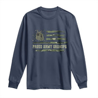 Proud Army Grandpa Long Sleeve Shirt Vintage Camo American Flag Veteran - Wonder Print Shop