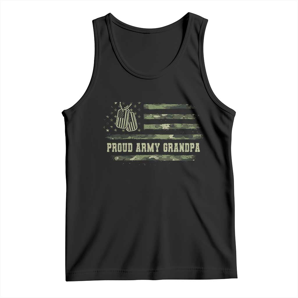 Proud Army Grandpa Tank Top Vintage Camo American Flag Veteran - Wonder Print Shop