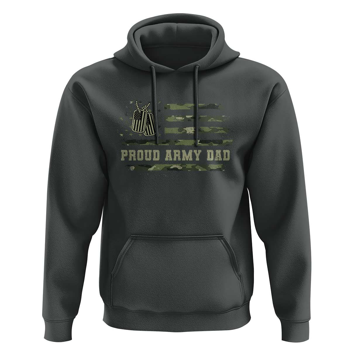 Proud Army Dad Hoodie Vintage Camo American Flag Veteran Father's Day - Wonder Print Shop