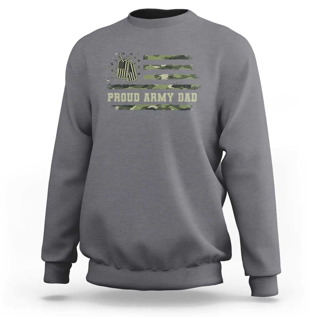 Proud Army Dad Sweatshirt Vintage Camo American Flag Veteran Father's Day - Wonder Print Shop