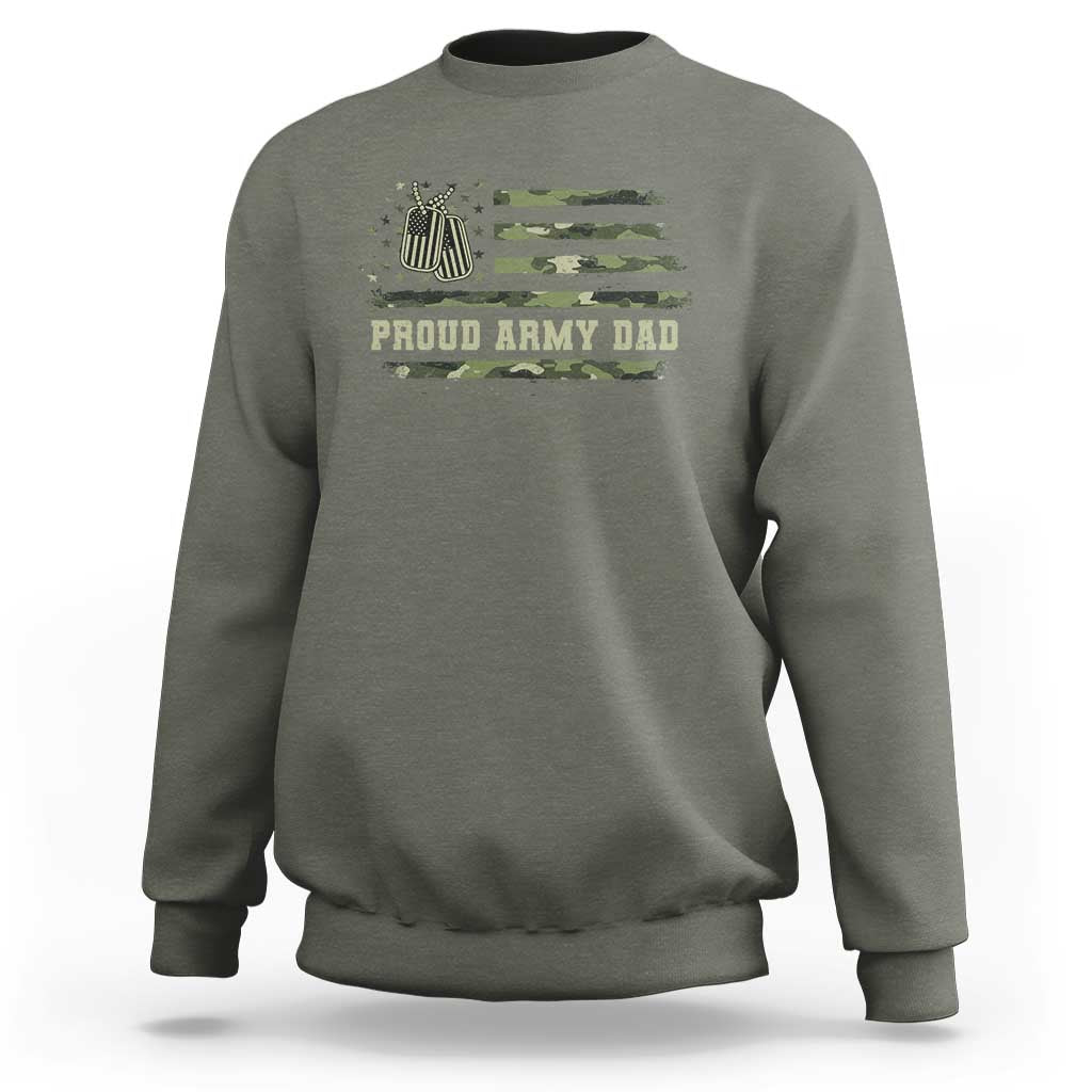 Proud Army Dad Sweatshirt Vintage Camo American Flag Veteran Father's Day - Wonder Print Shop