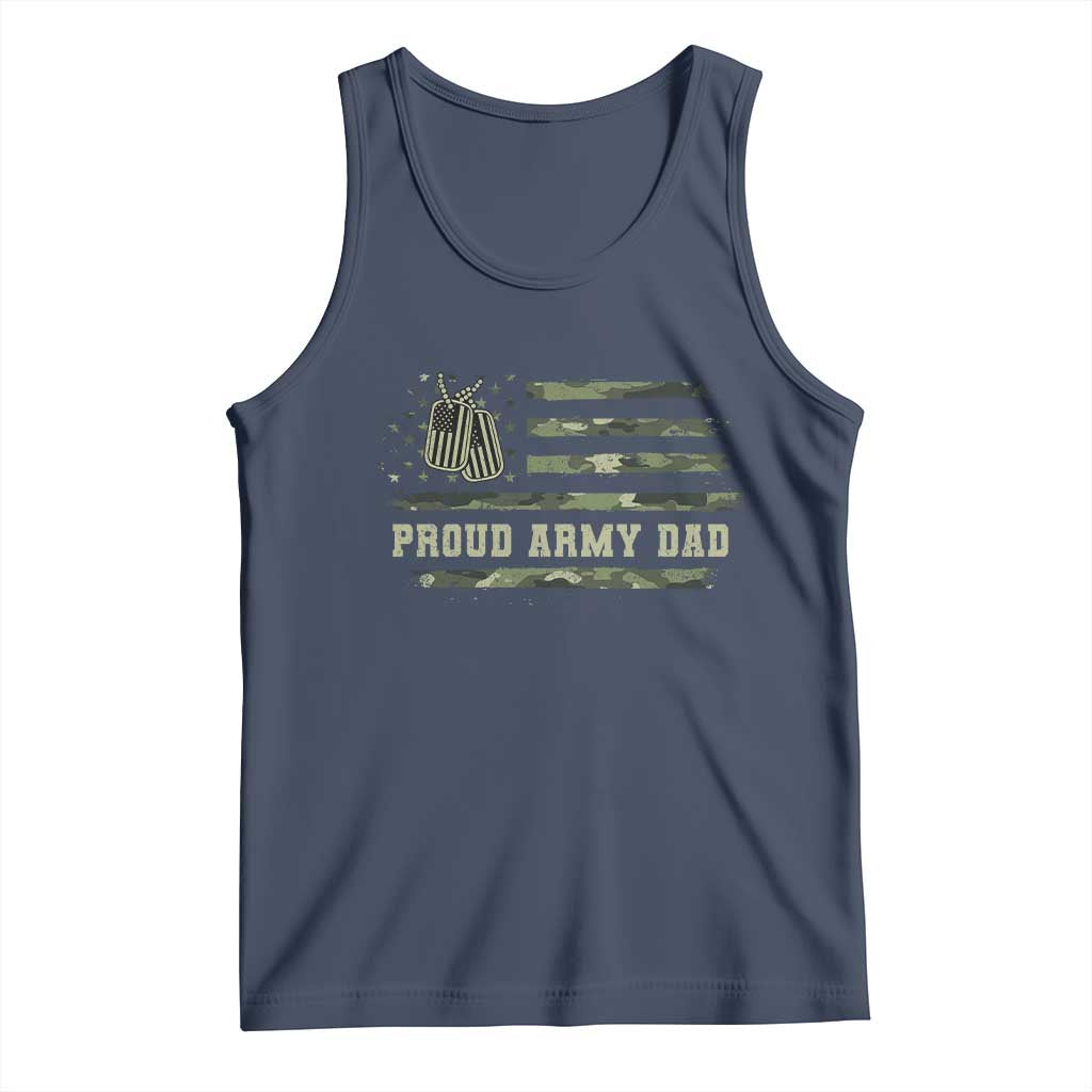 Proud Army Dad Tank Top Vintage Camo American Flag Veteran Father's Day - Wonder Print Shop