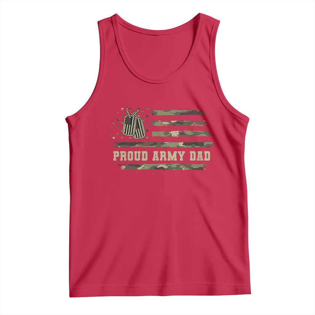 Proud Army Dad Tank Top Vintage Camo American Flag Veteran Father's Day - Wonder Print Shop