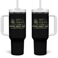 Proud Army Dad Tumbler With Handle Vintage Camo American Flag Veteran Father's Day - Wonder Print Shop