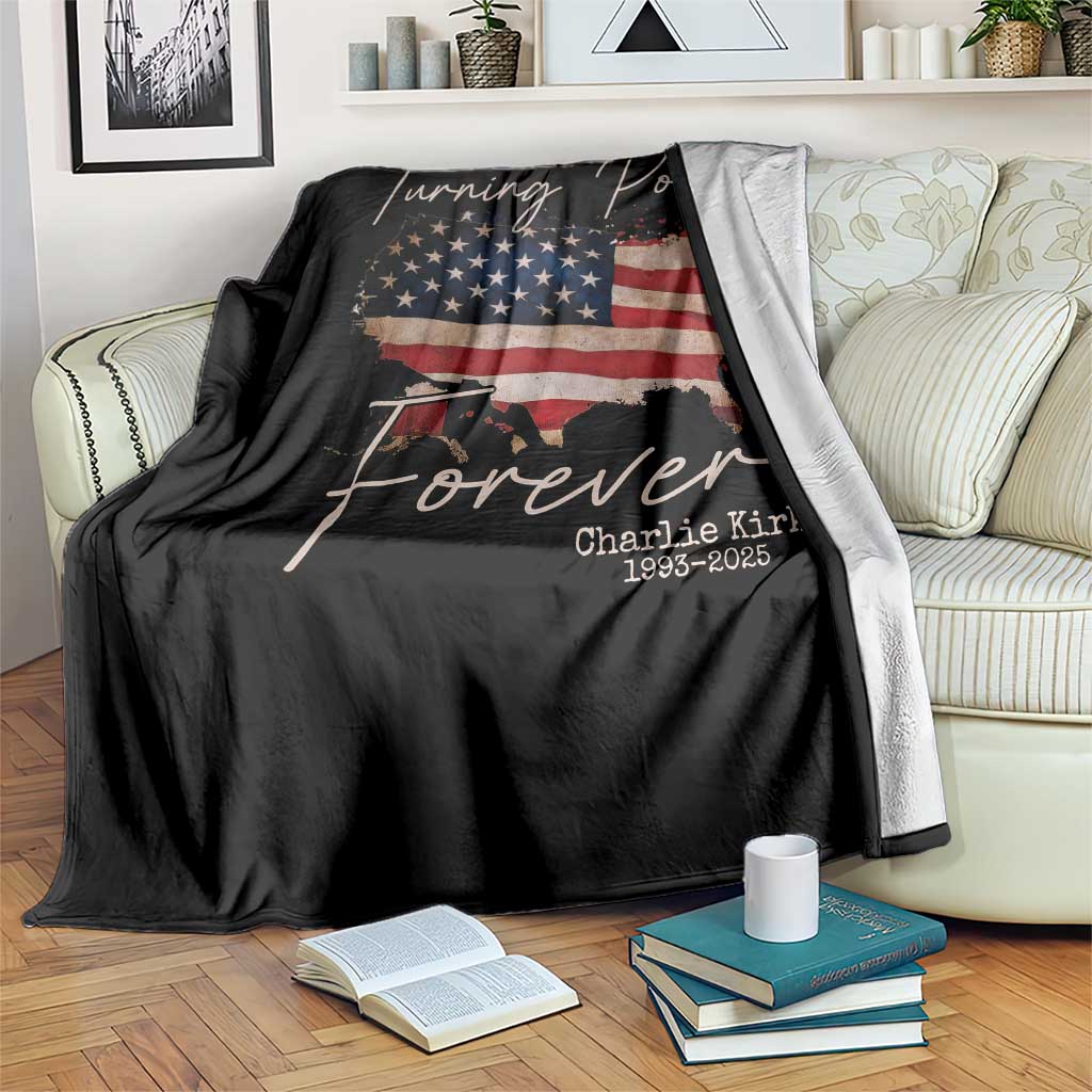 Turning Point Forever Throw Blanket Patriotic American Map Vintage USA Flag - Wonder Print Shop