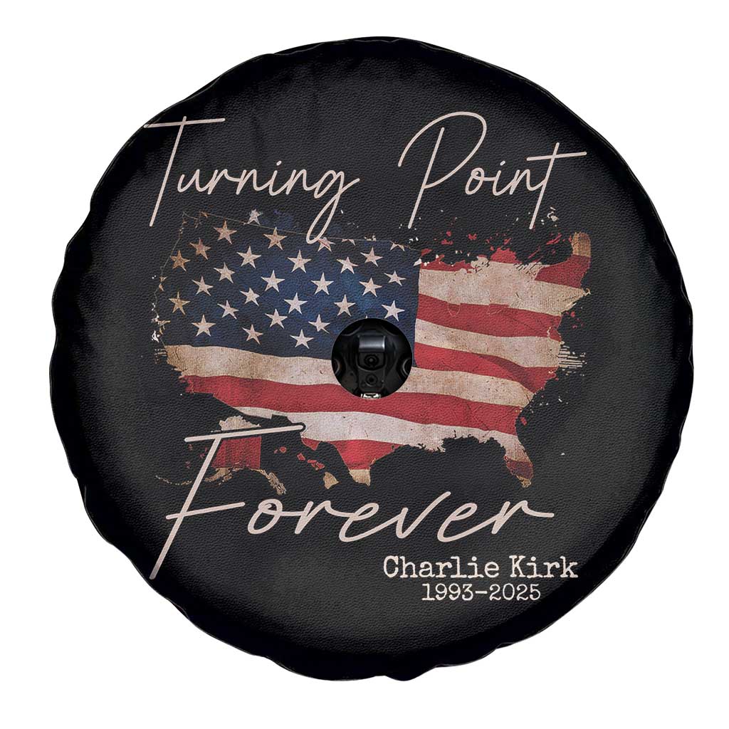 Turning Point Forever Spare Tire Cover Patriotic American Map Vintage USA Flag - Wonder Print Shop