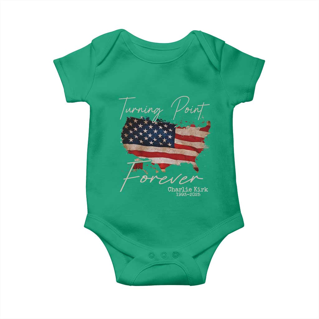 Turning Point Forever Baby Onesie Patriotic American Map Vintage USA Flag - Wonder Print Shop