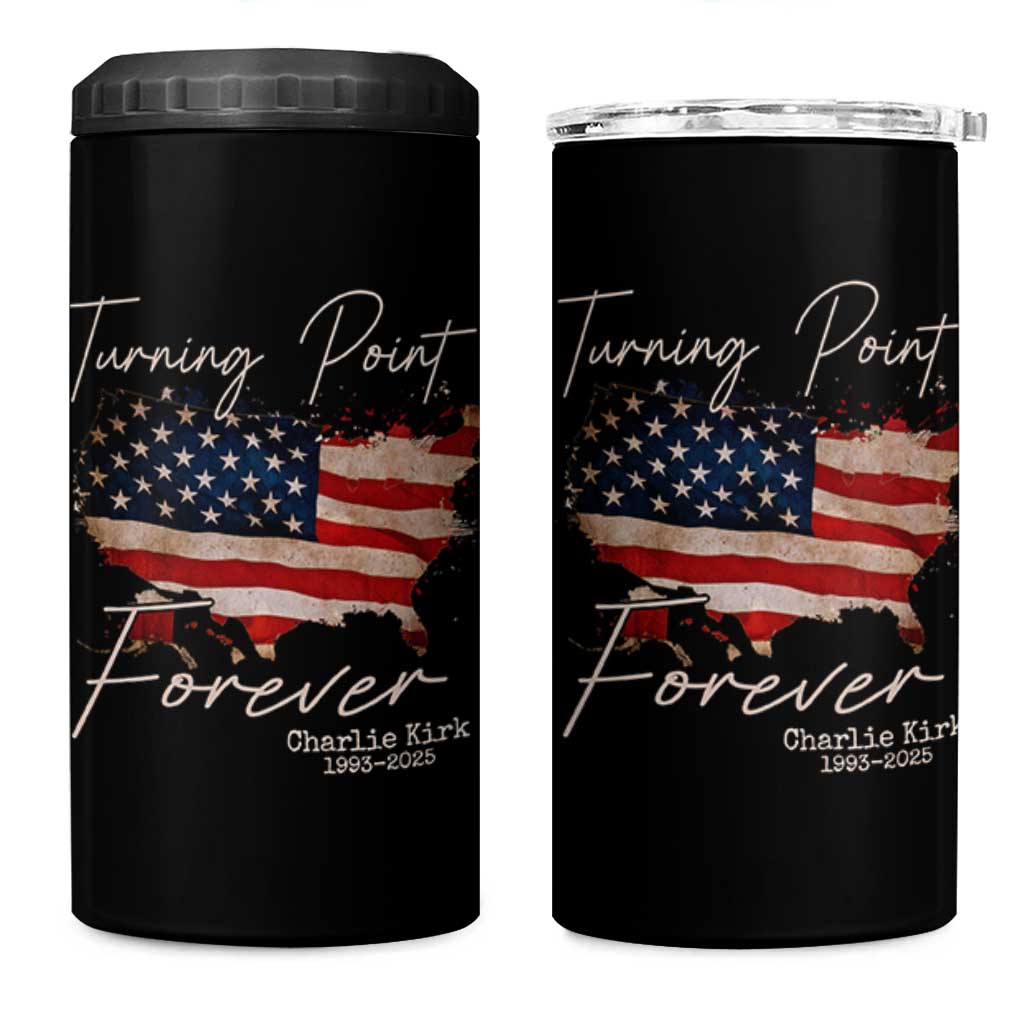 Turning Point Forever 4 in 1 Can Cooler Tumbler Patriotic American Map Vintage USA Flag - Wonder Print Shop