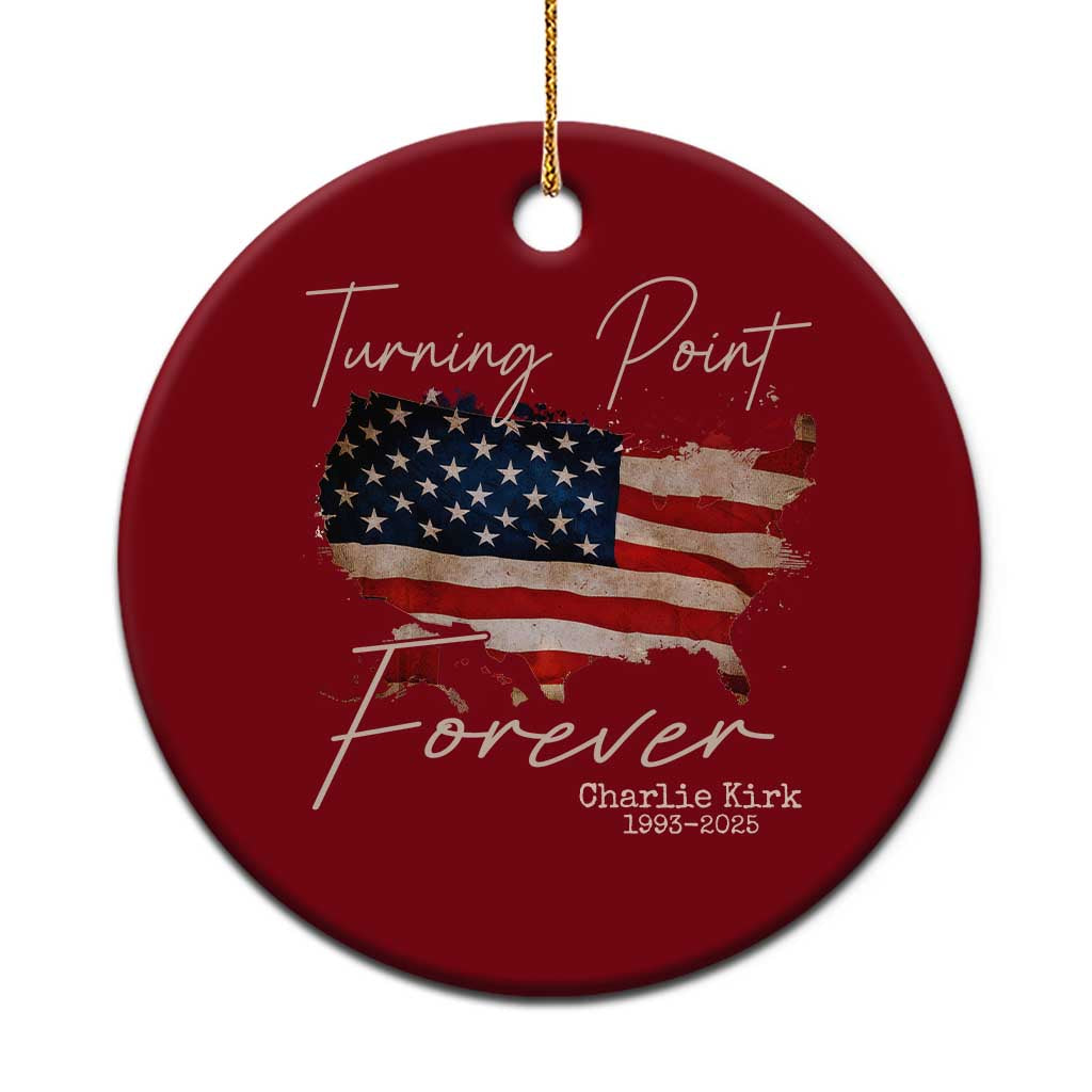 Turning Point Forever Ceramic Ornament Patriotic American Map Vintage USA Flag - Wonder Print Shop