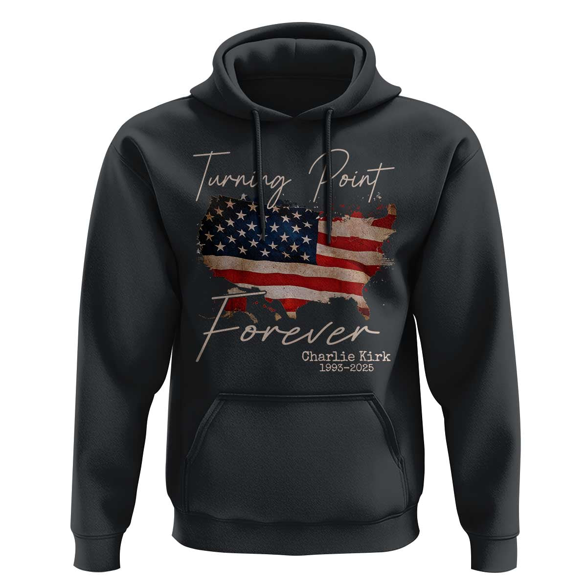Turning Point Forever Hoodie Patriotic American Map Vintage USA Flag - Wonder Print Shop