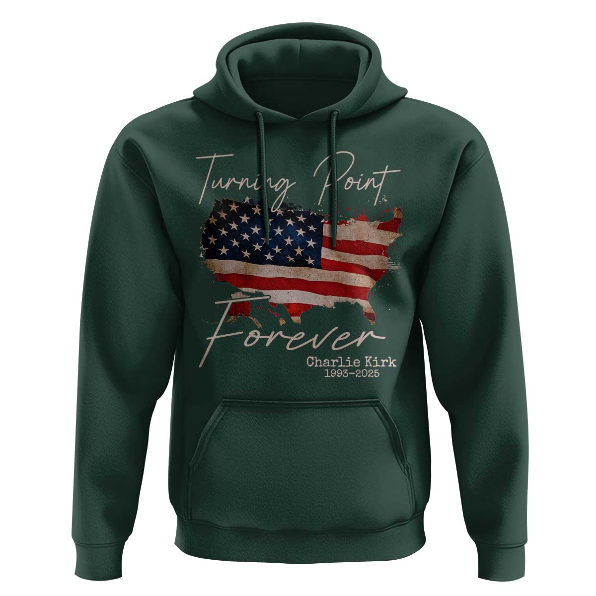 Turning Point Forever Hoodie Patriotic American Map Vintage USA Flag - Wonder Print Shop