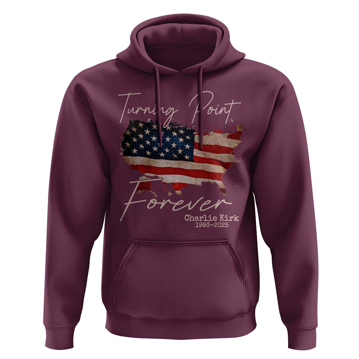 Turning Point Forever Hoodie Patriotic American Map Vintage USA Flag - Wonder Print Shop