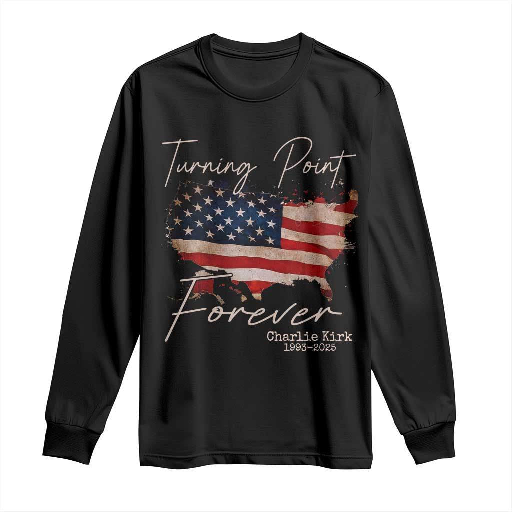 Turning Point Forever Long Sleeve Shirt Patriotic American Map Vintage USA Flag - Wonder Print Shop