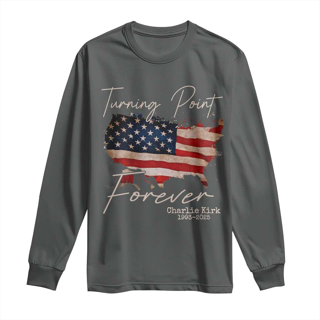 Turning Point Forever Long Sleeve Shirt Patriotic American Map Vintage USA Flag - Wonder Print Shop