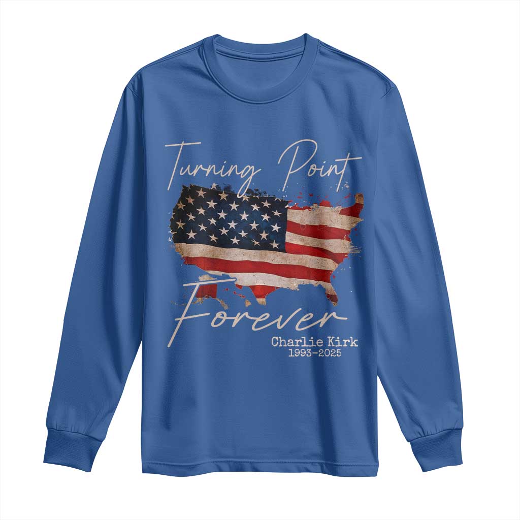 Turning Point Forever Long Sleeve Shirt Patriotic American Map Vintage USA Flag - Wonder Print Shop