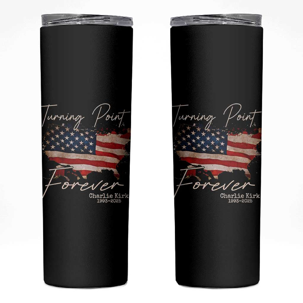 Turning Point Forever Skinny Tumbler Patriotic American Map Vintage USA Flag - Wonder Print Shop