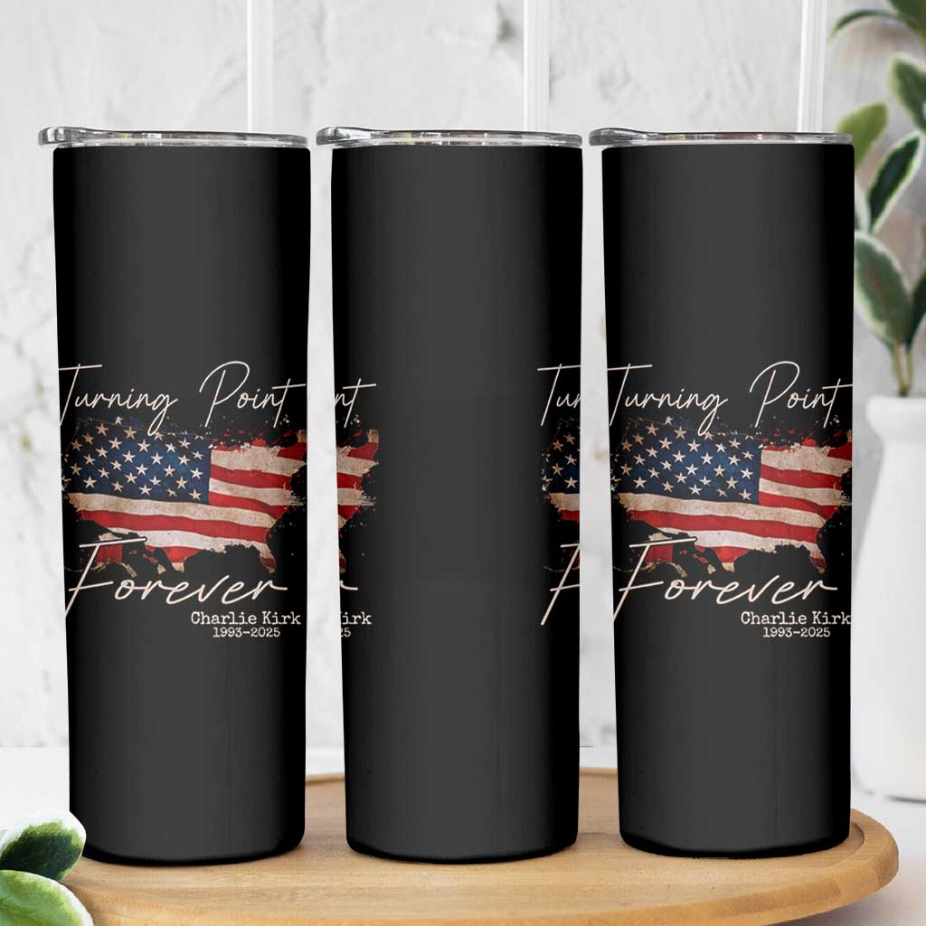 Turning Point Forever Skinny Tumbler Patriotic American Map Vintage USA Flag - Wonder Print Shop