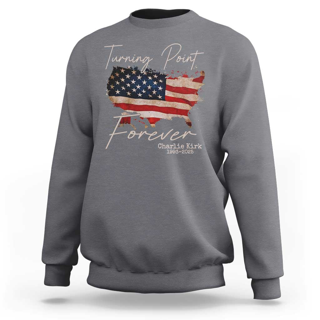 Turning Point Forever Sweatshirt Patriotic American Map Vintage USA Flag - Wonder Print Shop