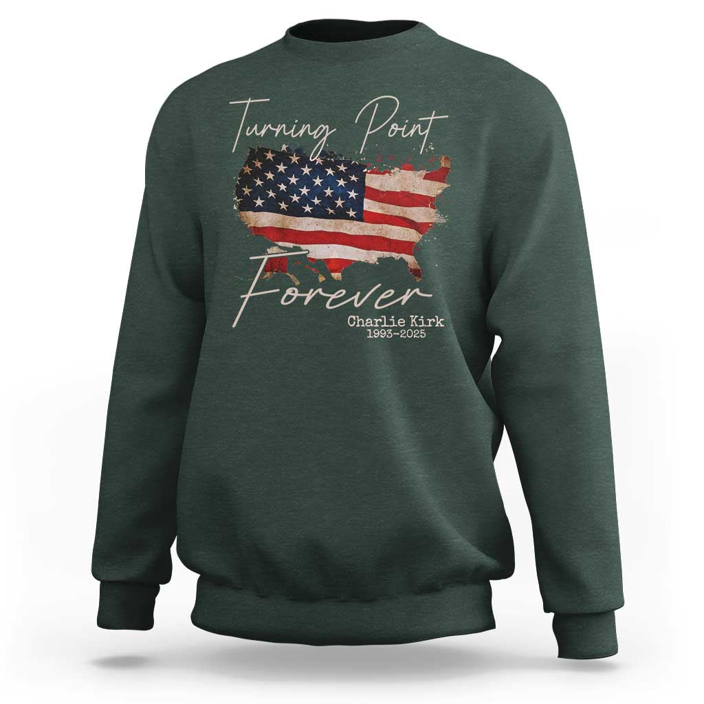Turning Point Forever Sweatshirt Patriotic American Map Vintage USA Flag - Wonder Print Shop